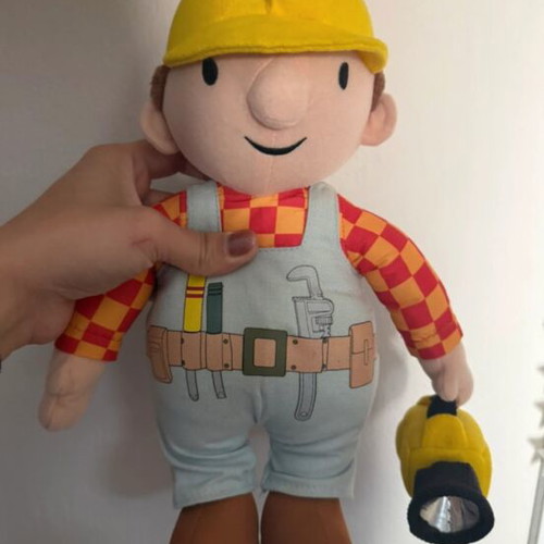 Bob the Builder plush doll used with slight discoloration