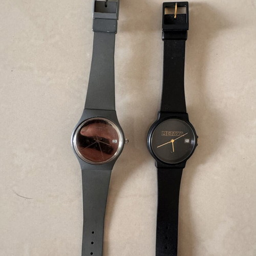 Wristwatches used, set of two, black and gray