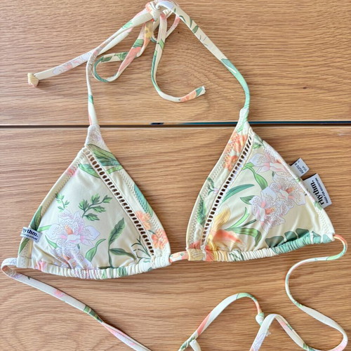 Rhythm floral triangle bikini top size S like new, multicolor