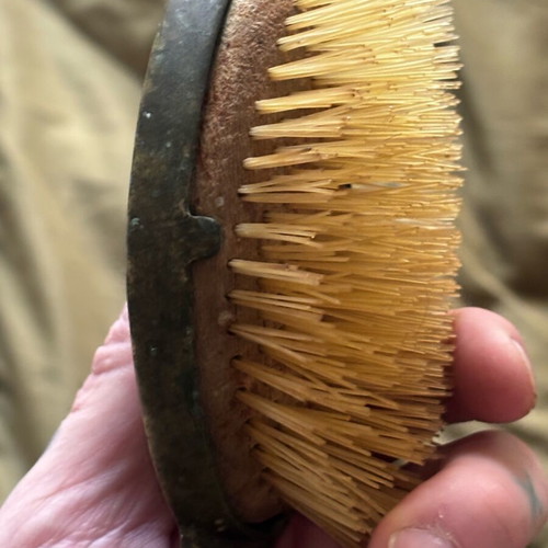 Old carved handmade bronze brush used, 18th-19th century