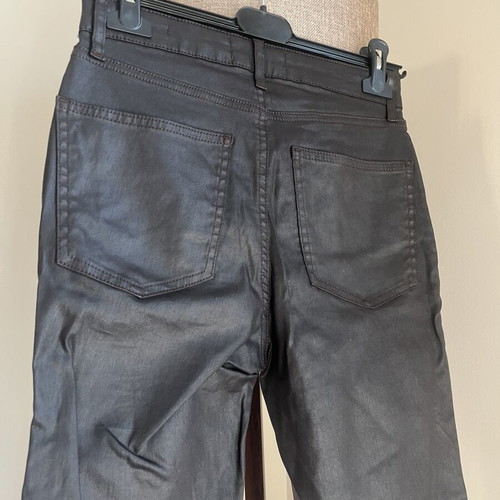 Zara brown faux leather straight pants like new, size 34