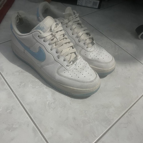 Nike Air Force 1 White Light Blue size 45 like new with Anti-Creasers