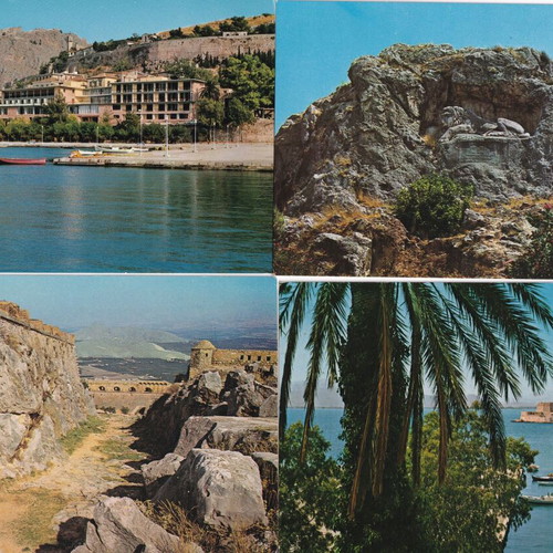 Nafplio postcards used, pack of 12 with minor damage