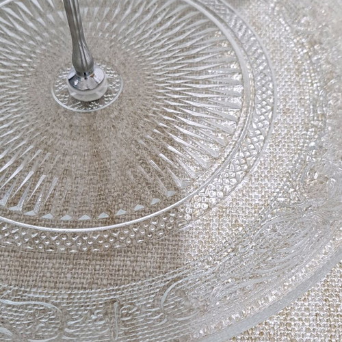 Vicko glass two-tier platter 20&25cm new