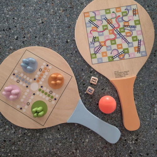 Children's rackets with built-in board games like new