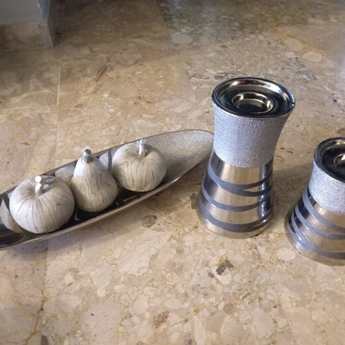 Set of vases with decorative items used