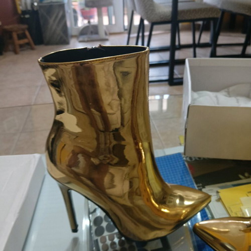 Super Mode ankle boots new, gold patent leather, size 36