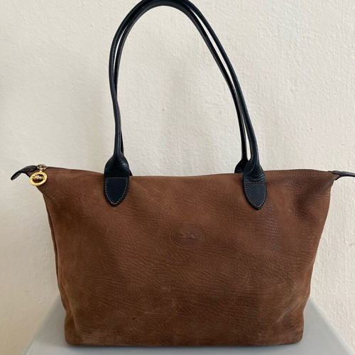 Longchamp shoulder bag used vintage brown leather