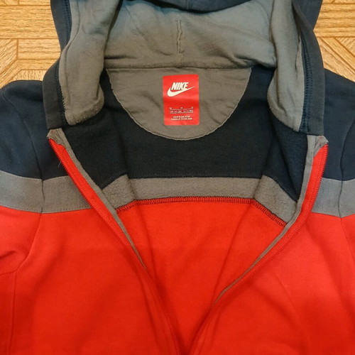 Nike jacket used, gray and red, size 140 cm