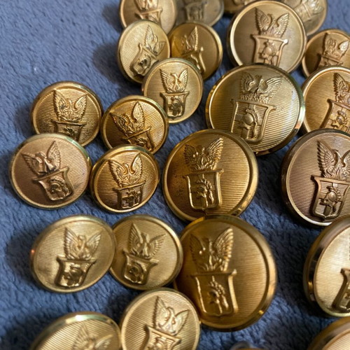 Military uniform buttons used, pack of 37, Cyprus 1974, phoenix
