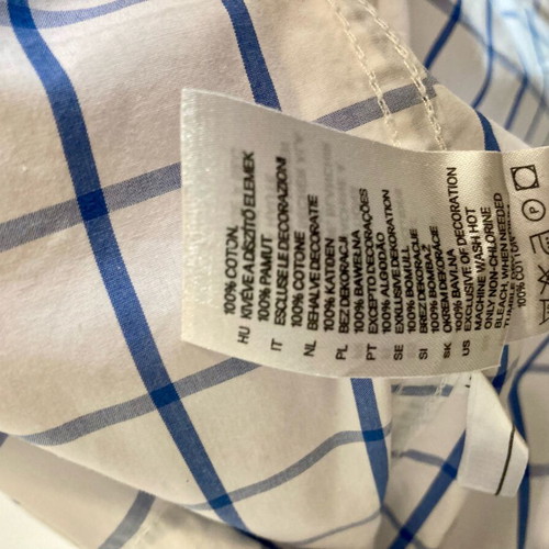 H&M Boys' Shirt 92 cm, like new, white and blue, long sleeve