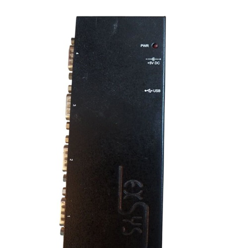 Exsys 9 Pol. Seriell to USB 4 Port Hub used with adapter and power supply