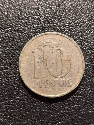 10 Pfennig coin 1965 Germany DDR used