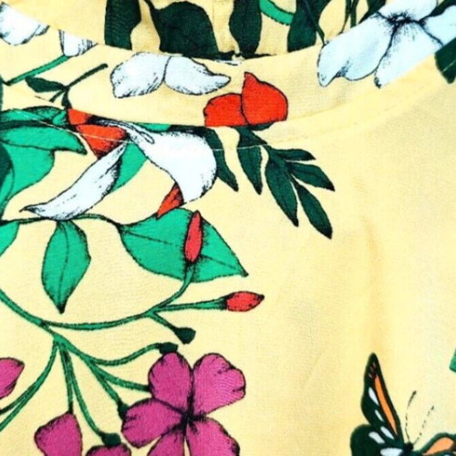 Floral dress with long sleeves, high neck and back opening like new