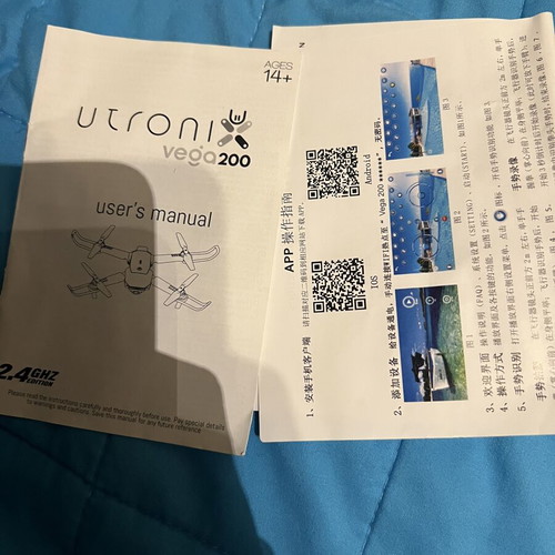 Drone Utronix with spare parts, controller and VR, mobile compatible