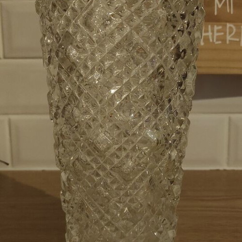 Glass embossed vases used, set of 2 pieces