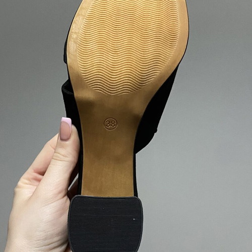 Marco Tozzi mules new, suede, size 38, black
