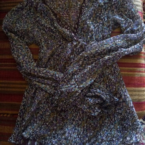 Blouse transparent with flowers like new, size L