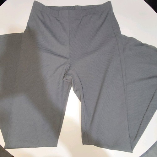 Gray pants with wide ribbed legs like new