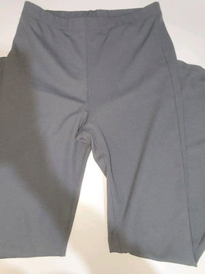 Gray pants with wide ribbed legs like new