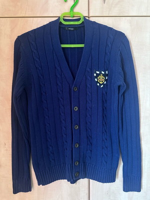 Knitted men's cardigan like new, blue, sizes M and L