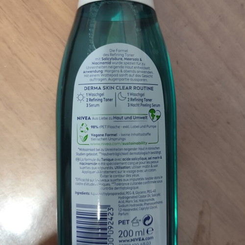 Nivea Derma Skin Care Refining Toner new
