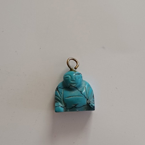 Vintage Smiling Buddha pendant from natural turquoise