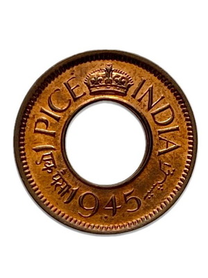 British India 1945 1 pice coin like new