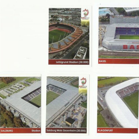 Panini Euro 2008 Football Stickers set of 13 stadiums like new
