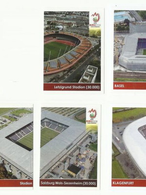 Panini Euro 2008 Football Stickers set of 13 stadiums like new