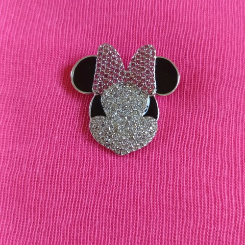 Disney x Swarovski Minnie Mouse pin like new with pink and black details