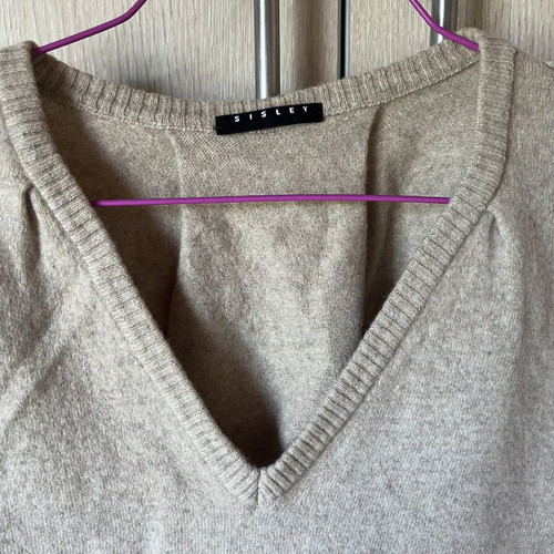 Sisley beige wool sweater, size M