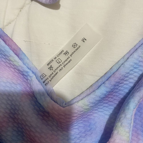 Pastel Tie-Dye Textured Ruffle Bikini Set size M like new