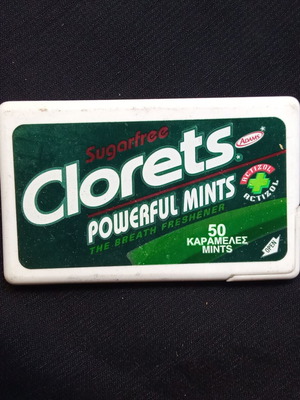 Clorets Powerful Mints vintage συσκευασία μεταχειρισμένη, δεκαετίες 1990 2000