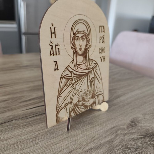 Wooden icon of Saint Paraskevi with base new