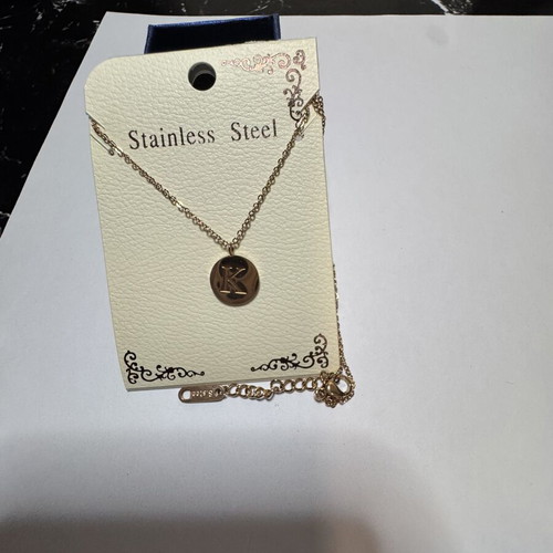 Necklace with initial K, gold color