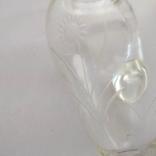 Cut glass pitcher used with minor wear
