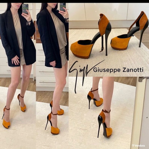 Giuseppe Zanotti stiletto heels used, size 37, black and brown