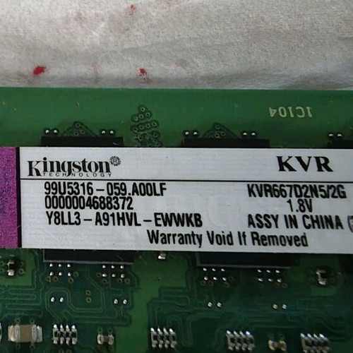 Kingston RAM DDR2 memories 2GB+1GB at 667Mhz like new