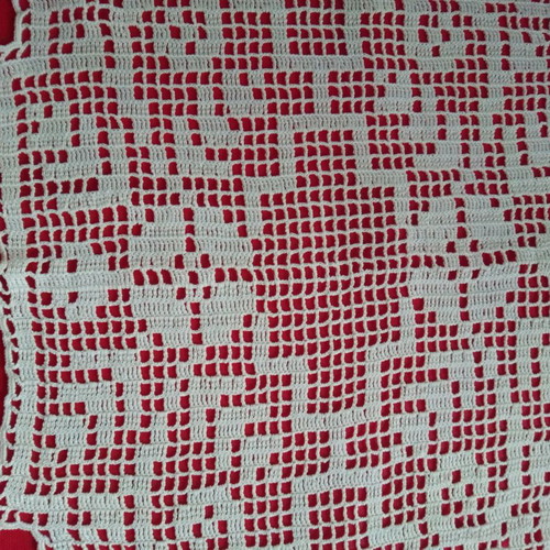 Knitted table runner new white size 65x40