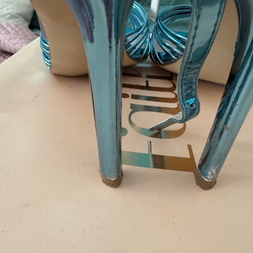 Faith high heels used, metallic turquoise, size 38