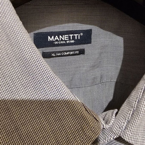 Manetti dress shirt XL 44 comfort fit white-gray like new