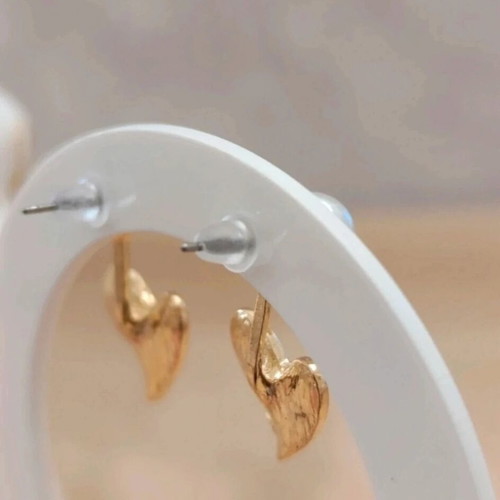 Heart earrings with pearl new, black and gold