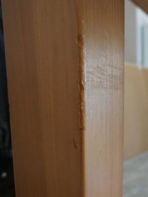 Extendable dining table used, solid pine for 4 to 8 people