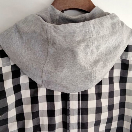 Imperial short sleeve plaid shirt with hood size XL like new