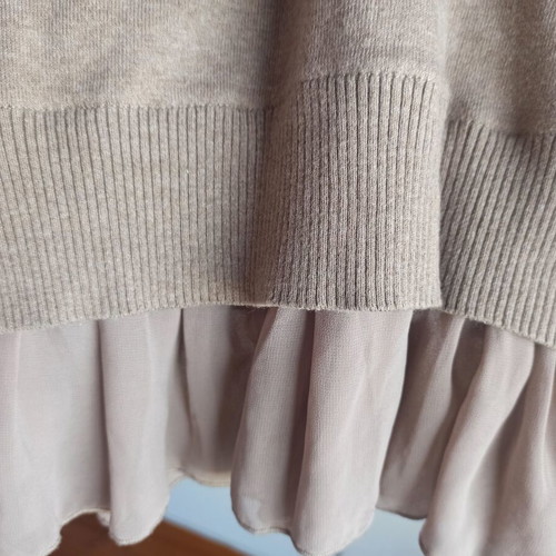 Intimissimi μπεζ πλεκτό φόρεμα με βολάν large, σαν καινούργιο