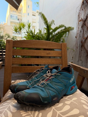 Salomon Speedcross 3 athletic shoes used, size 44.5, black and blue