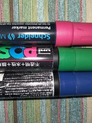 Posca markers used, pack