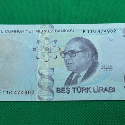 5 Lira banknote Turkey 2022 new