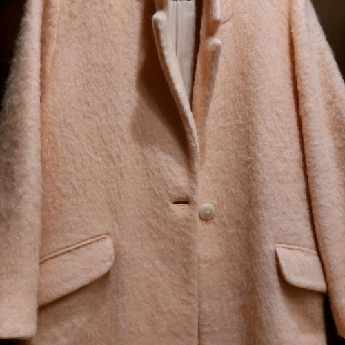 Mango Suit mohair coat, pastel pink, oversized, made to measure
